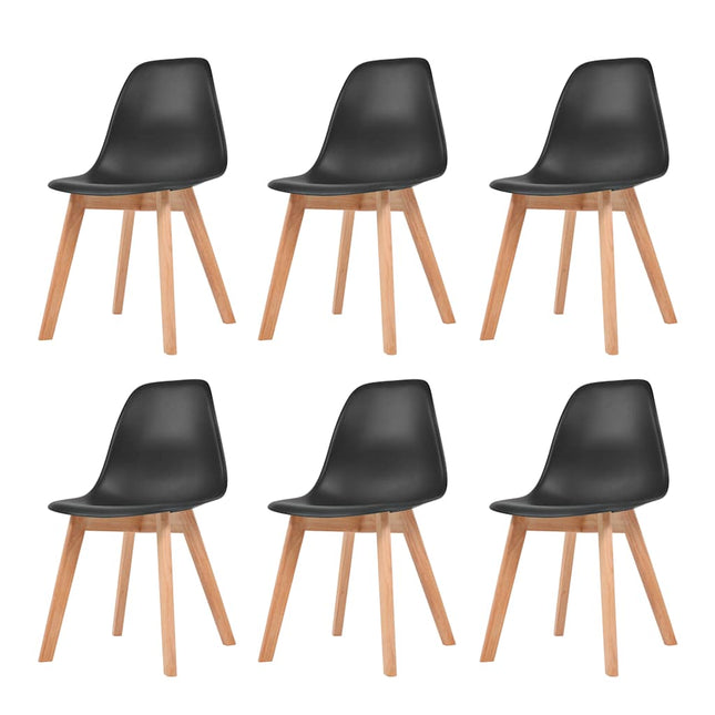 spisebordsstole 6 stk. plastik sort