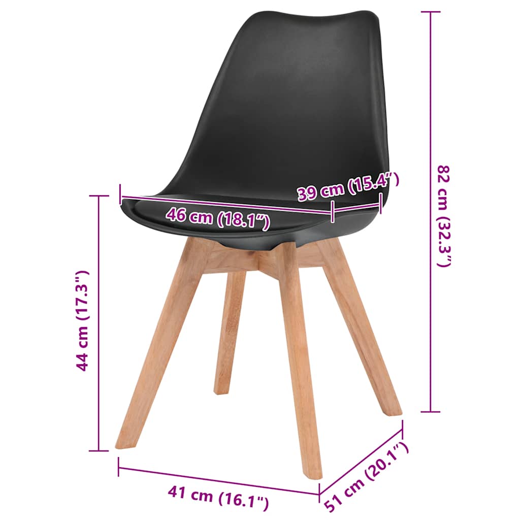 spisebordsstole 4 stk. plastik sort