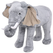 stående tøjdyr elefant plysstof XXL grå