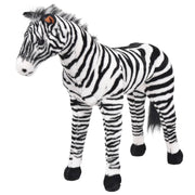 stående tøjdyr zebra plysstof XXL sort og hvid
