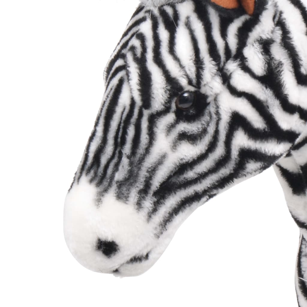 stående tøjdyr zebra plysstof XXL sort og hvid