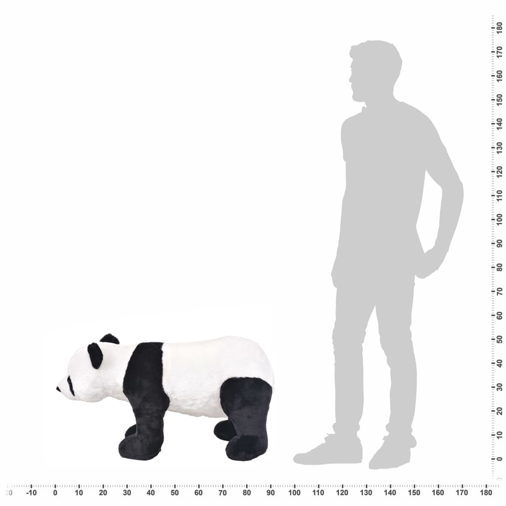 stående tøjdyr panda plysstof XXL sort og hvid
