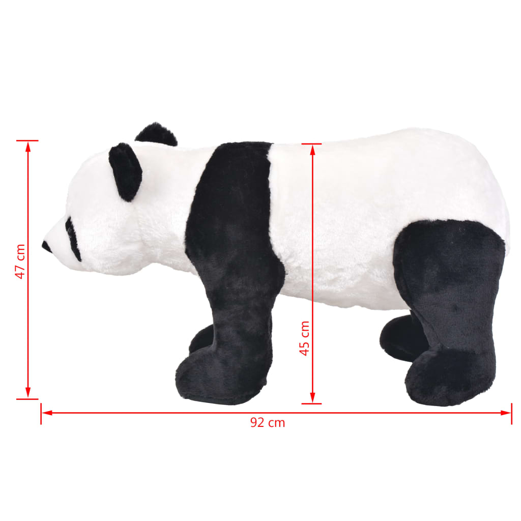 stående tøjdyr panda plysstof XXL sort og hvid