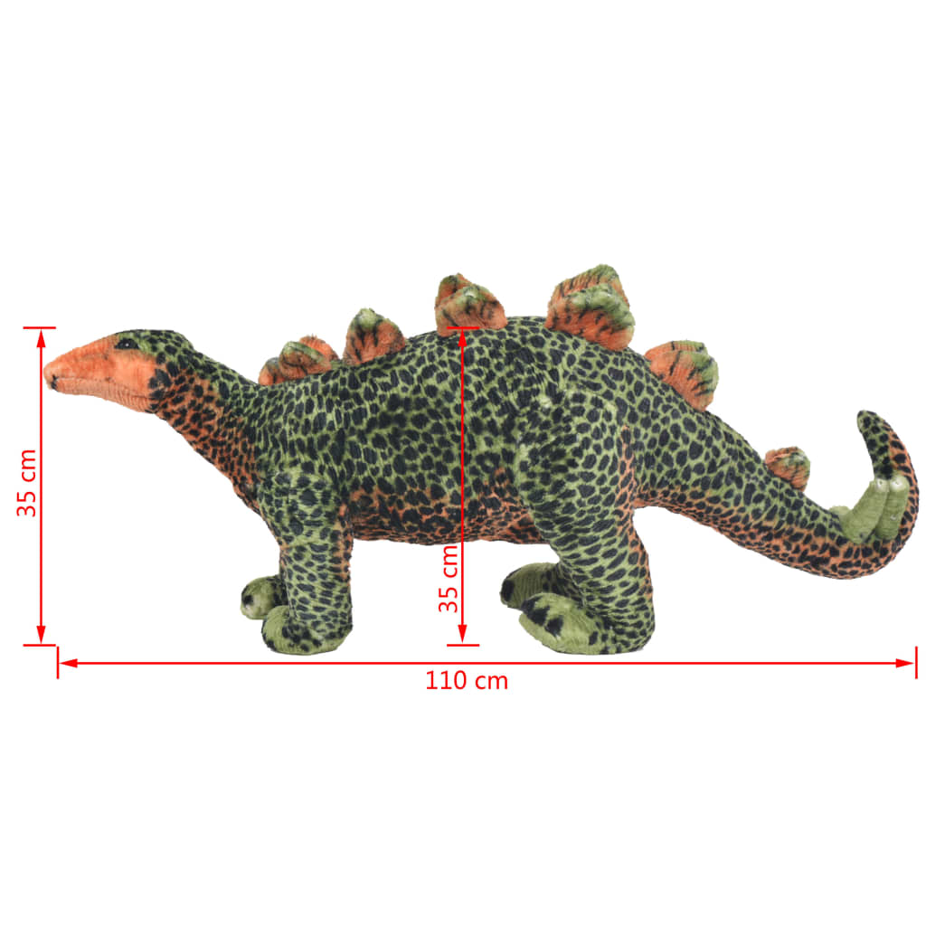 stående tøjdyr stegosaurus plysstof XXL grå