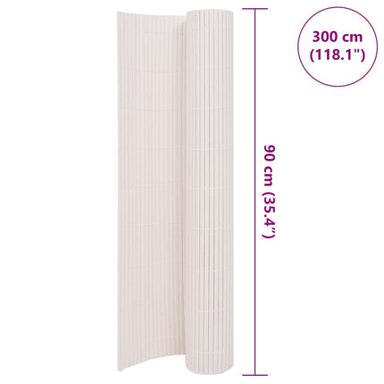 dobbeltsidet havehegn 90 x 300 cm hvid