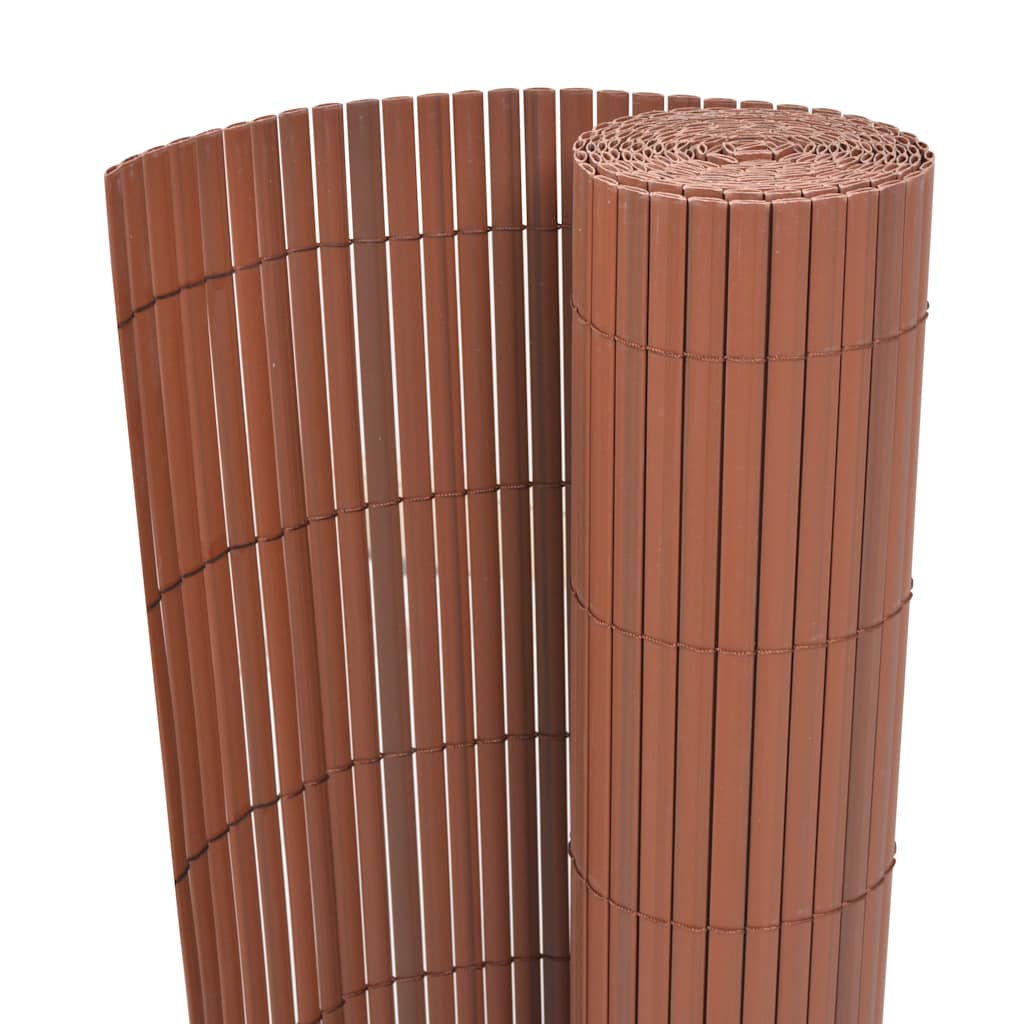 dobbeltsidet havehegn PVC 90 x 300 cm brun billede