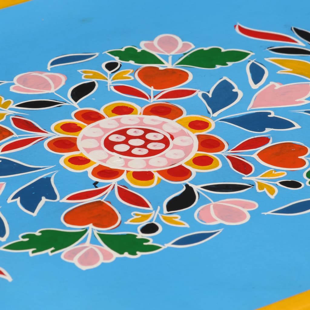 skænk i massivt mangotræ turkis håndmalet