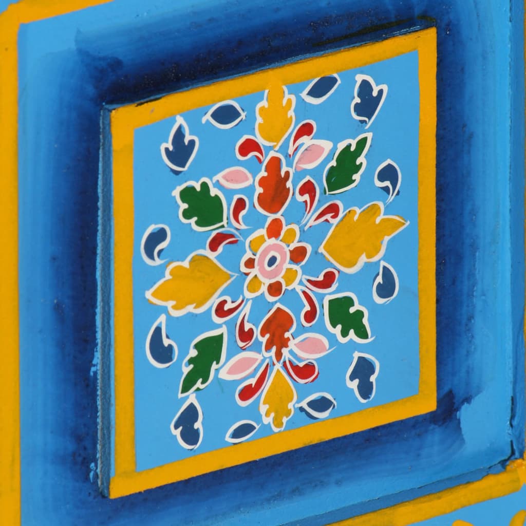 skænk i massivt mangotræ turkis håndmalet