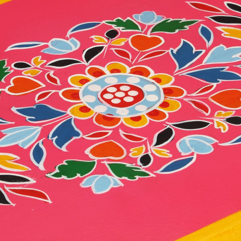 skænk i massivt mangotræ lyserød håndmalet