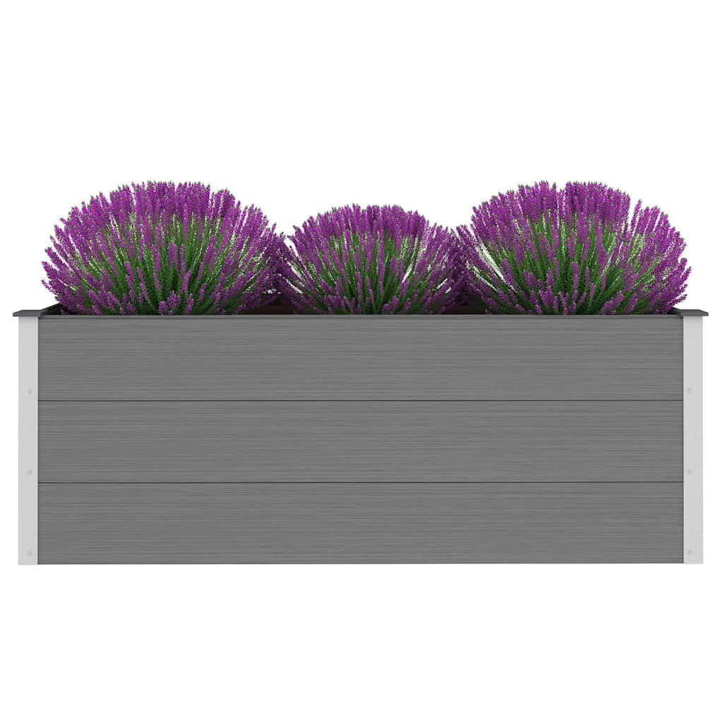 forhøjet plantekasse 150x50x54 cm grå WPC