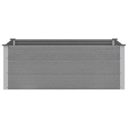 forhøjet plantekasse 150x100x54 cm grå WPC