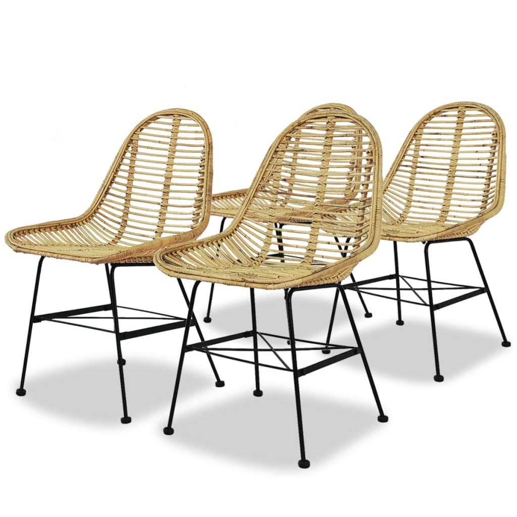spisebordsstole 4 stk. naturligt rattan