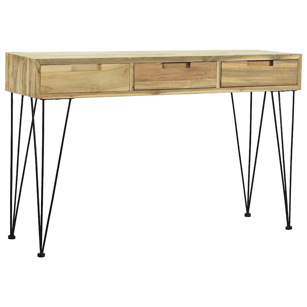 konsolbord 120 x 35 x 76 cm massivt teaktræ