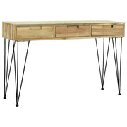 konsolbord 120 x 35 x 76 cm massivt teaktræ