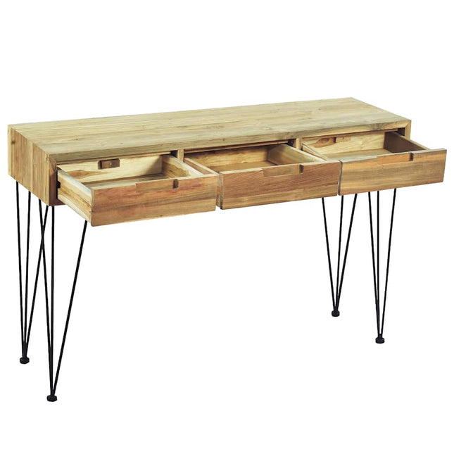 konsolbord 120 x 35 x 76 cm massivt teaktræ