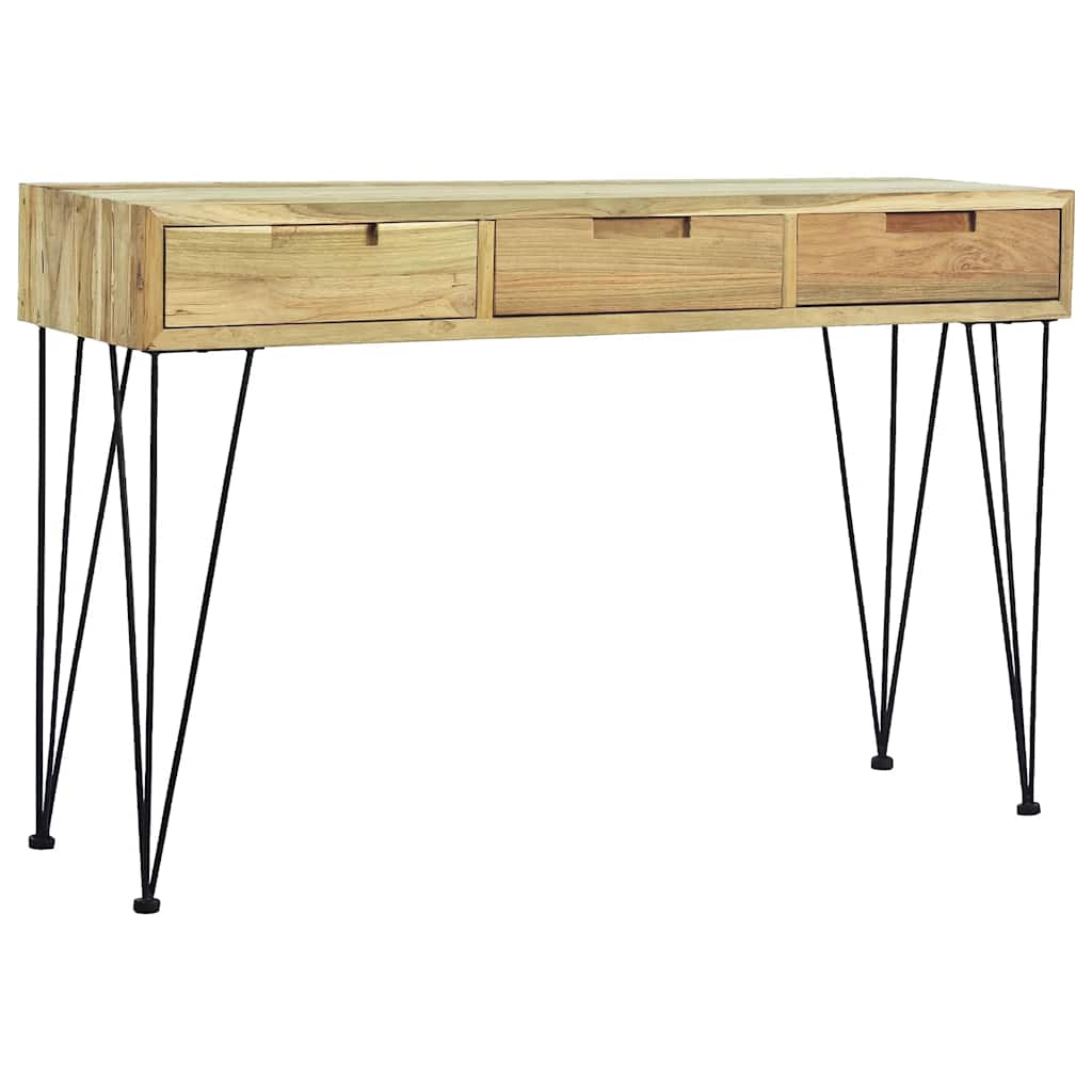 konsolbord 120 x 35 x 76 cm massivt teaktræ