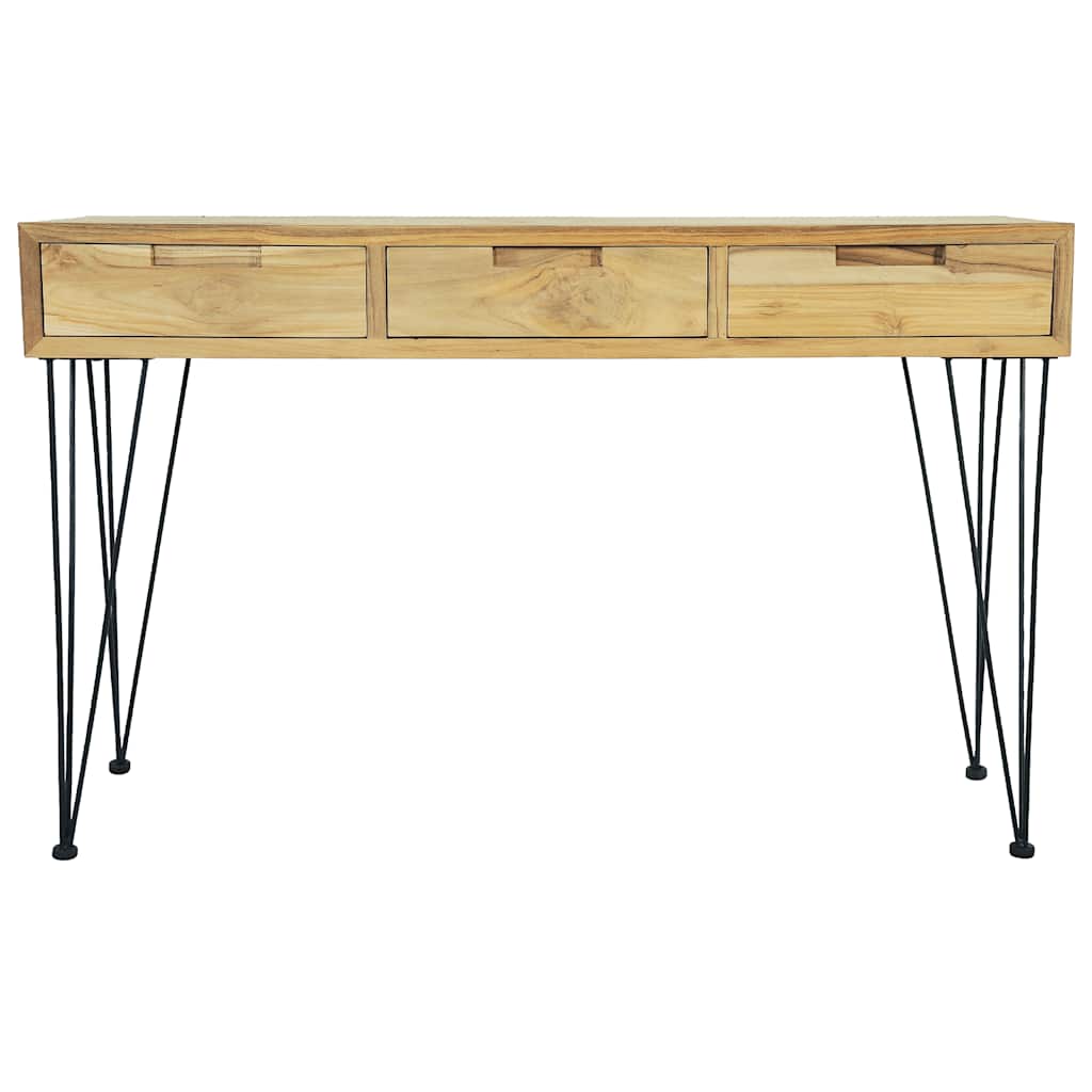 konsolbord 120 x 35 x 76 cm massivt teaktræ