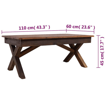 sofabord 110x60x45 cm blandet genbrugstræ