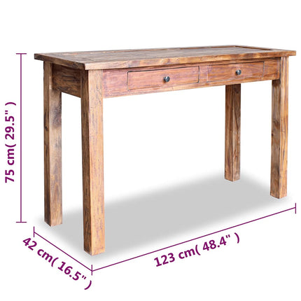 konsolbord 123x42x75 cm massivt genbrugstræ