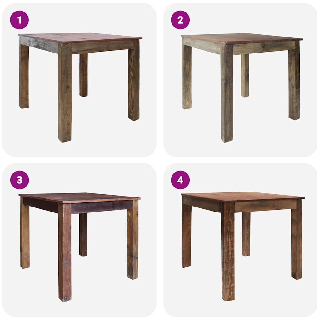 spisebord 82x80x76 cm blandet genbrugstræ