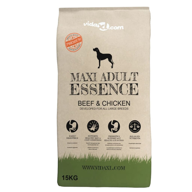 luksustørfoder til hunde Maxi Adult Essence Beef & Chicken 15 kg