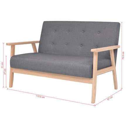 2-personers sofa i stof mørkegrå