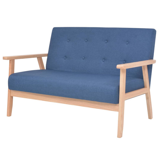 2-personers sofa stof blå