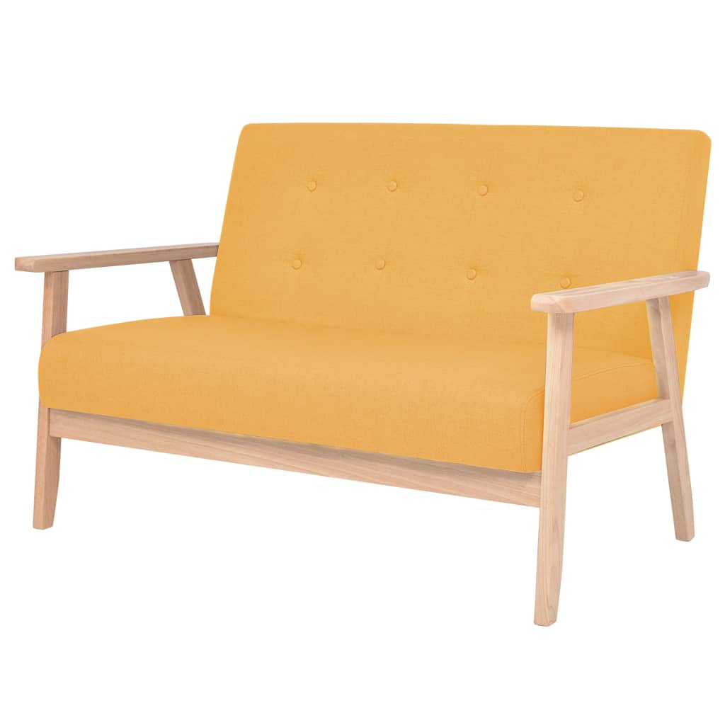 2-personers sofa stof gul billede