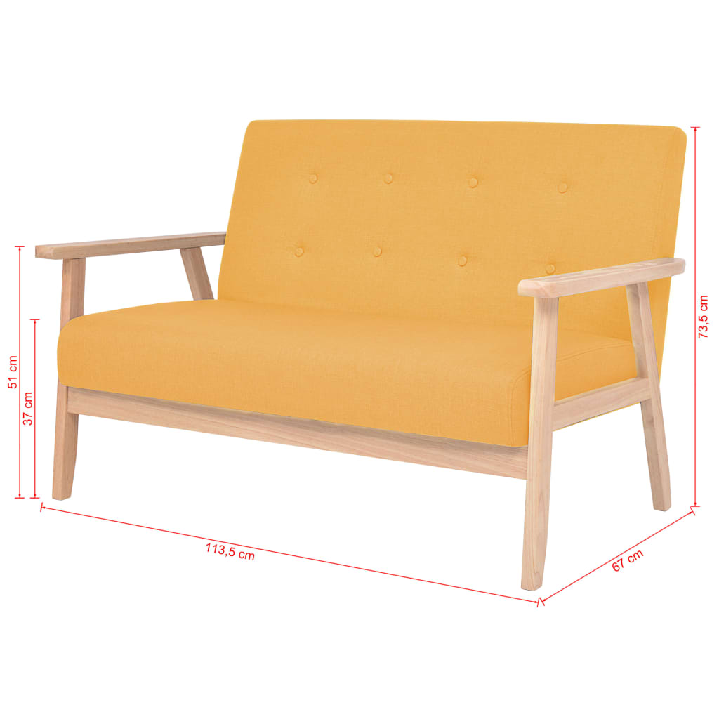 2-personers sofa stof gul
