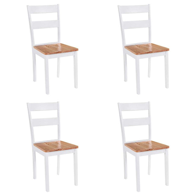 spisebordsstole 4 stk. massivt gummitræ hvid