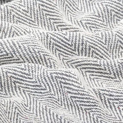 plaid 125x150 cm bomuld sildebensmønster grå