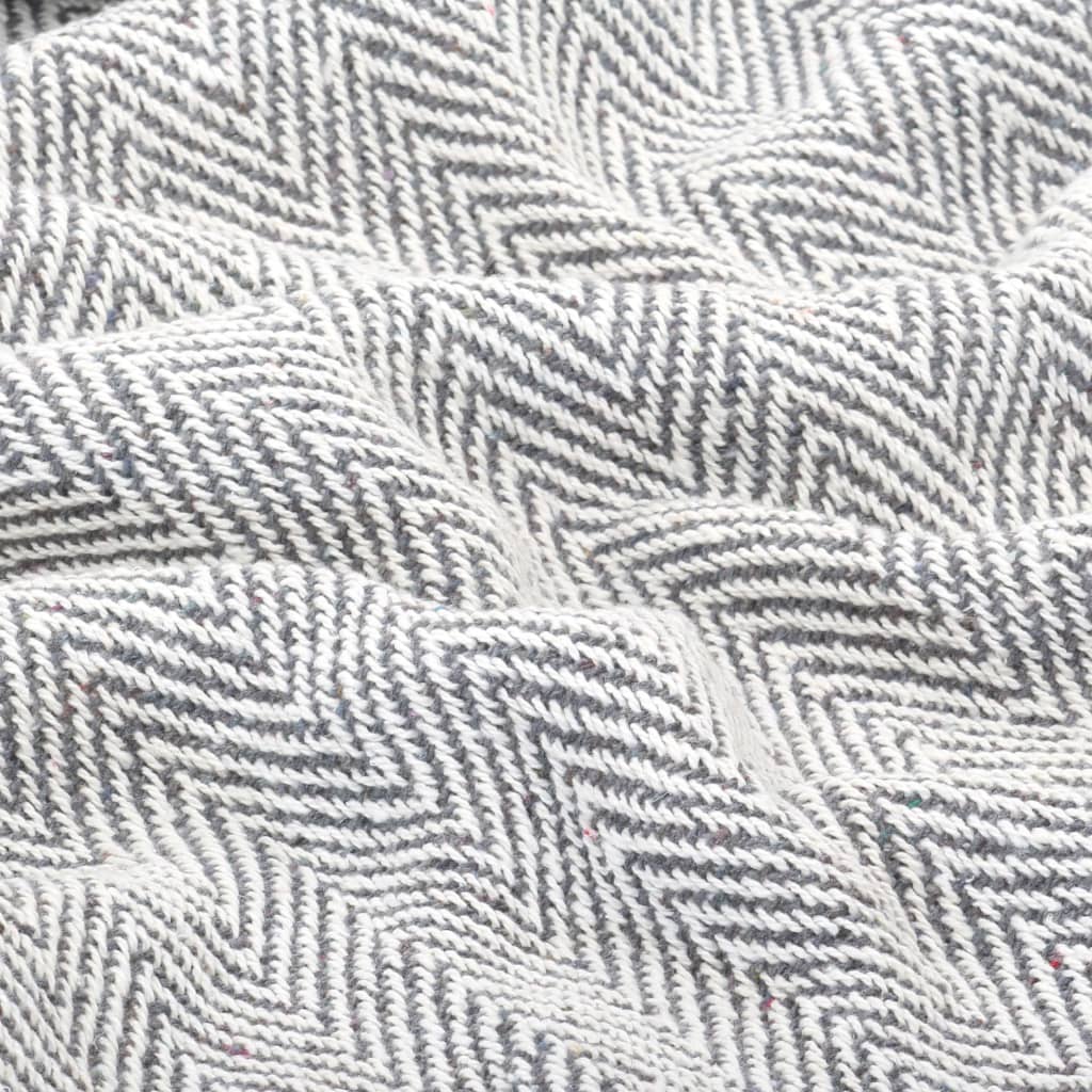 plaid 125x150 cm bomuld sildebensmønster grå