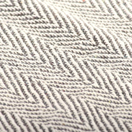 plaid 125x150 cm bomuld sildebensmønster grå
