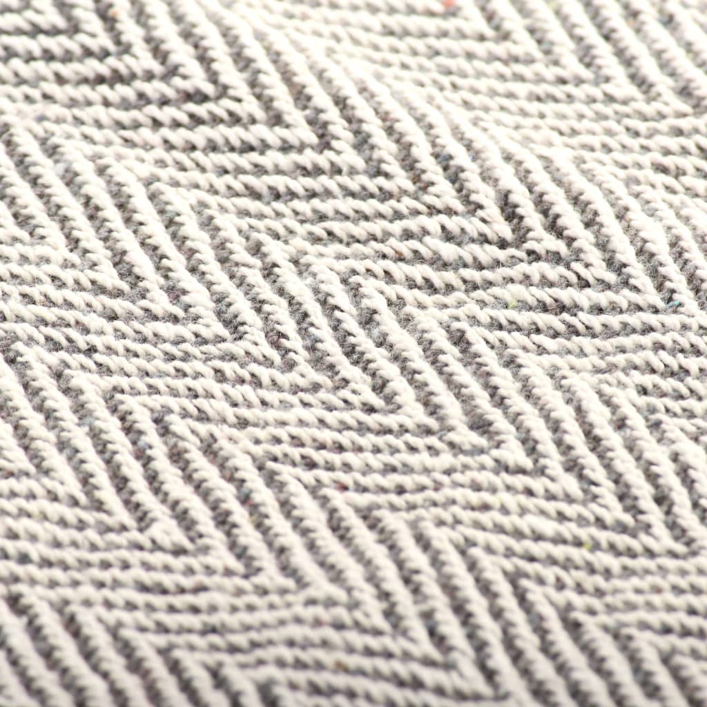 plaid 125x150 cm bomuld sildebensmønster grå
