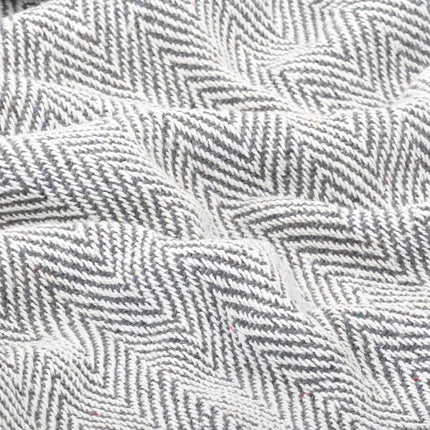 plaid 220x250 cm bomuld sildebensmønster grå