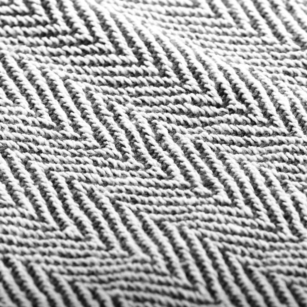plaid 160x210 cm bomuld sildebensmønster marineblå