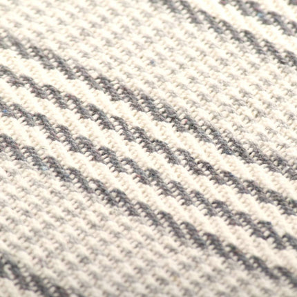 plaid 160x210 cm bomuld stribet grå og hvid