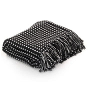 plaid 160x210 cm bomuld firkanter sort