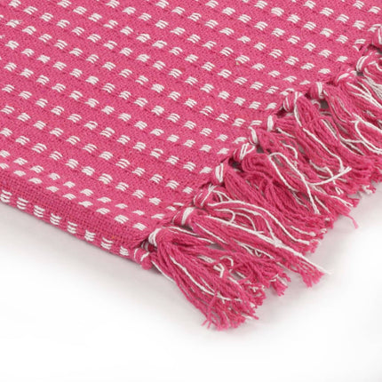 plaid 160x210 cm bomuld firkanter lyserød