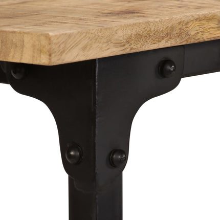 skrivebord med foldbar taburet massivt mangotræ 115 x 50 x 76 cm