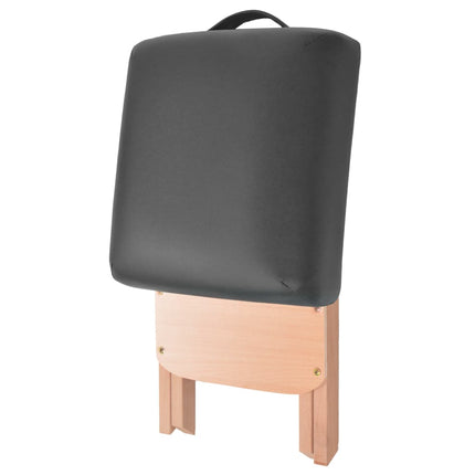 foldbar massagestol 12 cm tykt sæde 2 bolsterpuder sort