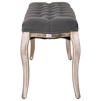 bænk 110x38x48 cm lærred massivt træ mørkegrå