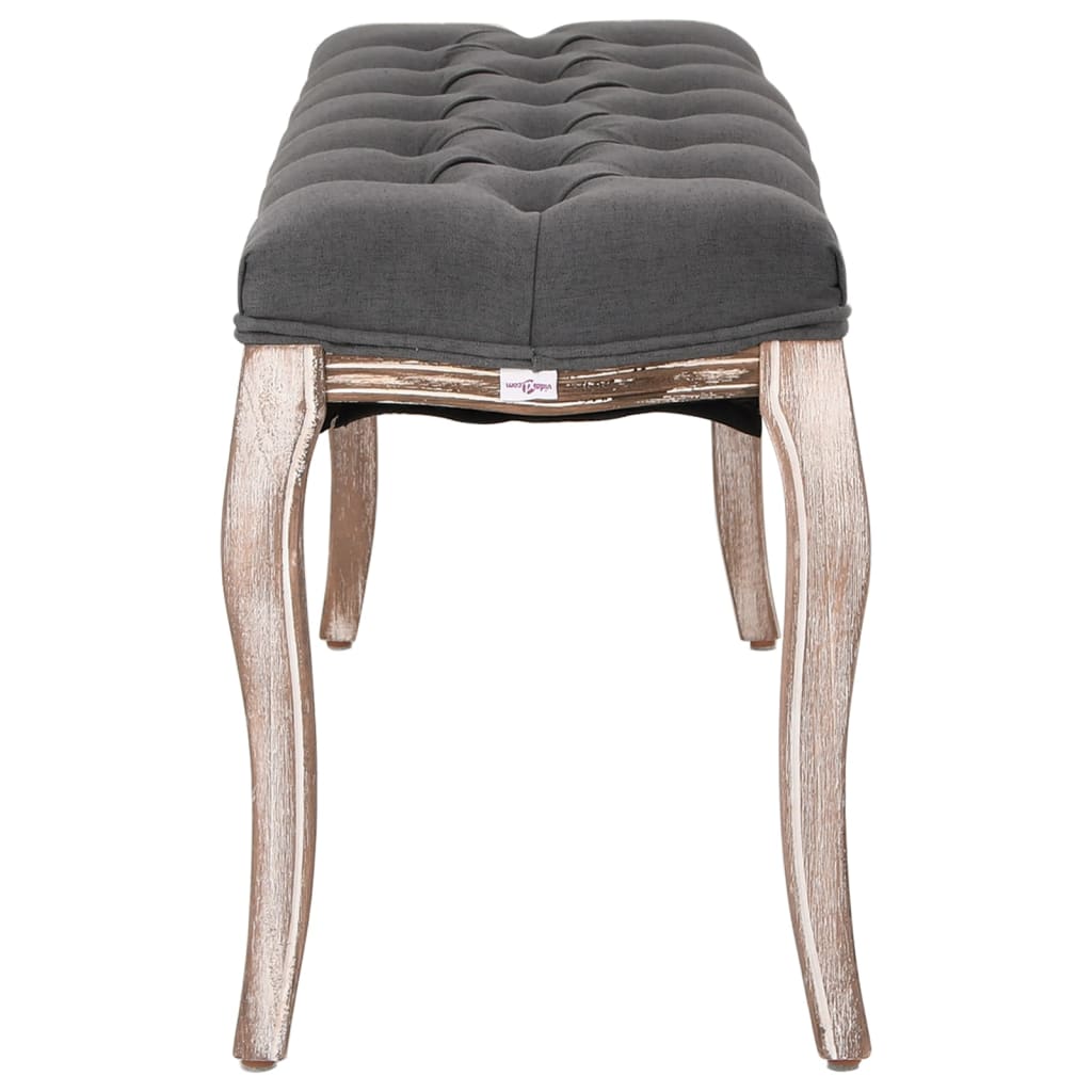 bænk 110x38x48 cm lærred massivt træ mørkegrå