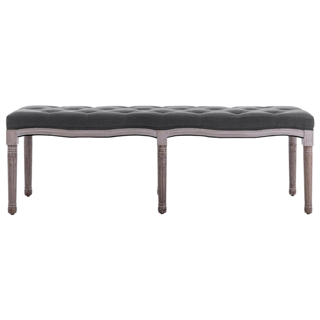 bænk 150x40x48 lærred massivt træ mørkegrå