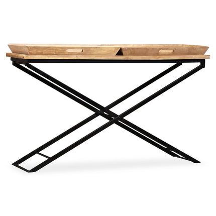 konsolbord solidt mangotræ 130 x 40 x 80 cm