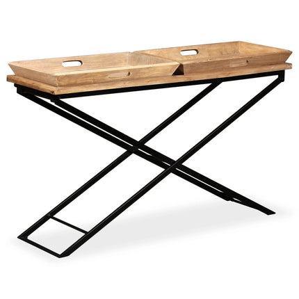 konsolbord solidt mangotræ 130 x 40 x 80 cm