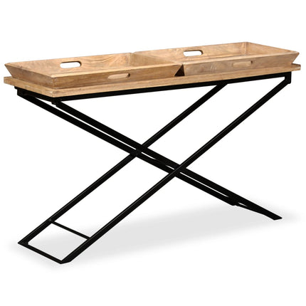 konsolbord solidt mangotræ 130 x 40 x 80 cm