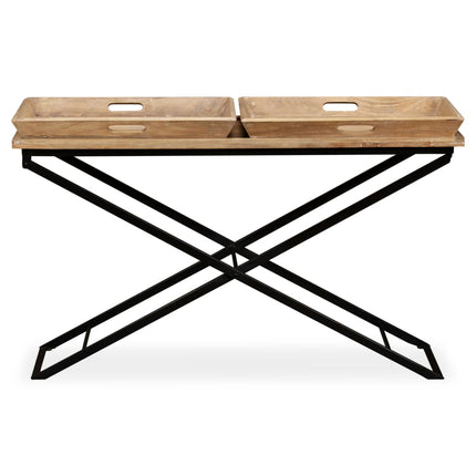 konsolbord solidt mangotræ 130 x 40 x 80 cm