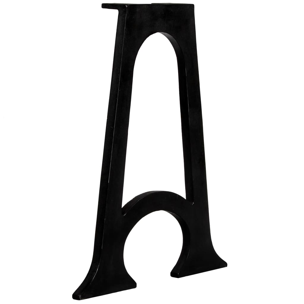spisebordsben 2 stk. med buet base A-stel støbejern