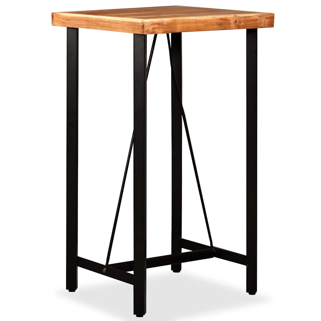 Barbord i massivt akacietræ - 60 x 60 x 107 cm, industrielt design